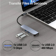 5-in-1 Type-C to HDMI Adapter USB C HUB 4K30Hz PD100W Docking Station USB-C 3.1 Splitter for MacBook iPad Pro Huawei USB 3.0 HUB