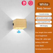 LED Rechargeable Wall Light Bedroom Bedside Body Sensor Dormitory USB Wiring-Free No-Punch Aisle Night Ligh