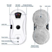5600Pa Smart Window Cleaning Robot, Ultra-Thin Auto Glass Cleaner with Remote for Home & Office