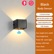 LED Rechargeable Wall Light Bedroom Bedside Body Sensor Dormitory USB Wiring-Free No-Punch Aisle Night Ligh