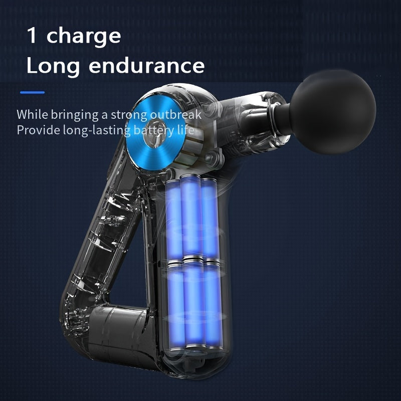 9-Speed Rechargeable Fascia Massage Gun with 9 Heads
