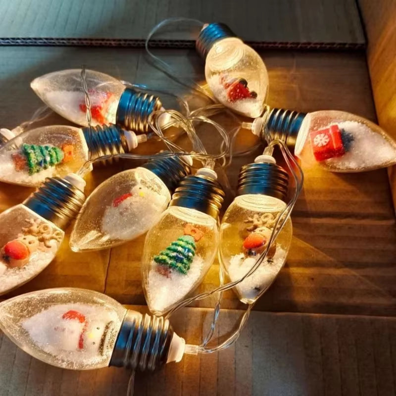 Christmas Small Bulb Light String Christmas Decoration LED Light String Santa Claus Snowman Christmas Tree