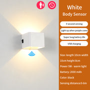LED Rechargeable Wall Light Bedroom Bedside Body Sensor Dormitory USB Wiring-Free No-Punch Aisle Night Ligh