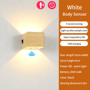LED Rechargeable Wall Light Bedroom Bedside Body Sensor Dormitory USB Wiring-Free No-Punch Aisle Night Ligh