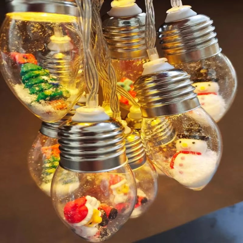 Christmas Small Bulb Light String Christmas Decoration LED Light String Santa Claus Snowman Christmas Tree