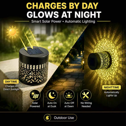 Solar Mandala Wall Lights Outdoor, 7 Color Changing Waterproof Solar Fence Lights for Garden Patio Yard Backyard Decor