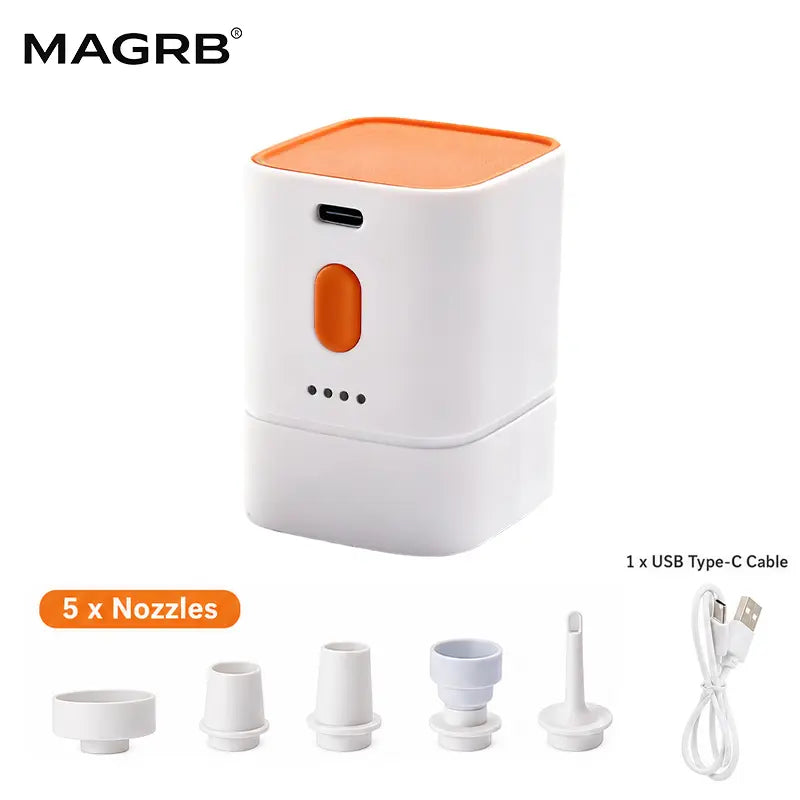 【Fathersdaygift】Margrb Portable Mini Air Pump for Air Mattress & Pool Floats, Fast Inflate & Deflate Camping
